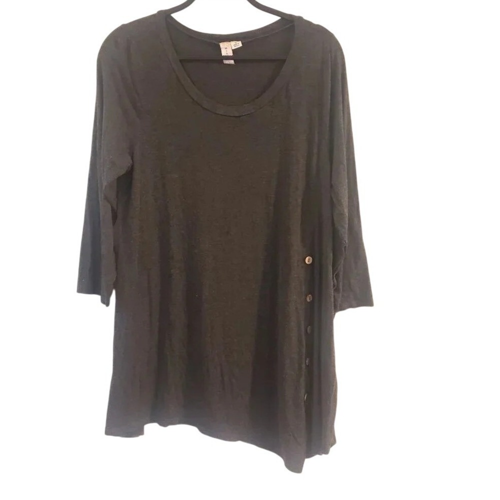 Misia Grey Scoop‎ Neck Tunic Top